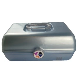 Caboodles On-The-Go Makeup Box Blue Ice Cosmetic Case Mirror Excellent Condition - Picture 1 of 19