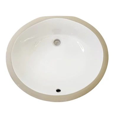 Signature Hardware 447970 Mangrove 17 pulgadas Fregadero de baño ovalado bajo montaje - blanco Foto 1 de 4