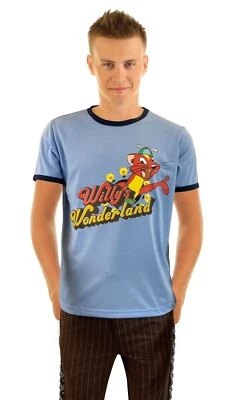 Willy's Wonderland Janitor T-shirt tee M L XL XXL Nicholas Cage Navy Blue Ringer - Image 1 of 3