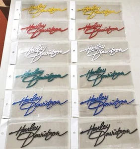 Cursive Harley-Davidson Fuel Gas Tank Stickers Decals Emblems Pair XL Sportster - Picture 1 of 8