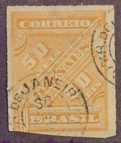 1889 BRAZIL, 50 REIS NEWSPAPER STAMP, Scott #P12, Rio de Janiero cancel Cover