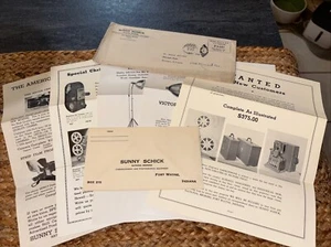 Vintage 1936 Sunny Schick Camera Projector Sales Sheets Sample Correspondence - Picture 1 of 14