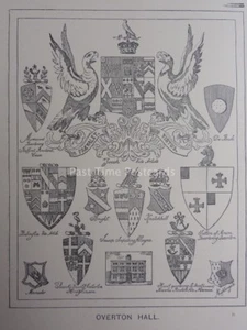 OVERTON HALL Derbyshire 1899 Print SCARSDALE HUNDRED Old Halls & Manors - Picture 1 of 2