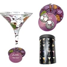 Santa Barbara Lolita “Love” My Martini Glass Hand Painted In Box 2 Extra Tokens