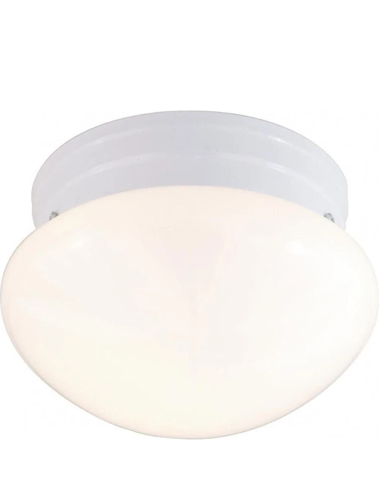 Nuvo Lighting Mushroom Glass 1 Light Flush Mount in White Sf77/060