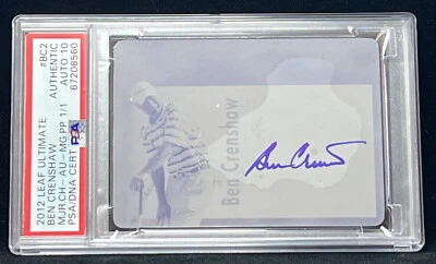 2012 Leaf Ultimate BEN CRENSHAW 1/1 Magenta Plate Major Champion PSA AUTO 10 Gem - Image 1 of 4