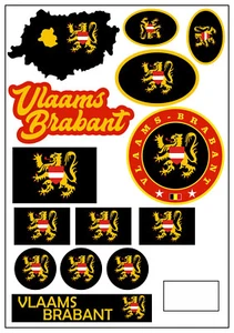 Brabante Flamenco 14x Pegatinas Bélgica Coche Coche Bandera Bandera Calcomanía AK - Imagen 1 de 7