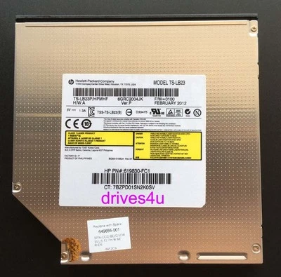 HP TS-LB23 Blu ray Combo BD-ROM 8X- DVD/RW NOTEBOOK BLU-RAY SATA DRIVE New - Image 1 of 4