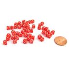 Koplow Games 50 Six Sided D6 5mm .197 Inch Die Small Tiny Mini Miniature Red 
