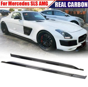 Fits Mercedes SLS AMG C197 R197 10-13 Side Skirt Extensions Spoiler REAL CARBON - Picture 1 of 14
