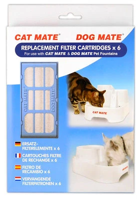 CAT/DOG MATE PET FOUNTAIN FILTER CARTRIDGES 2 PACK DOG WATER REPLACEMENT 389