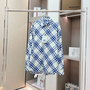 Men Shirt Burberry Check Xtra Large 2024 EDITION White blue ( Cotton Flannel) - Picture 1 of 1