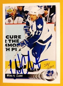 WENDEL CLARK 1992-93 UPPER DECK AUTO AUTOGRAPH #89 TORONTO MAPLE LEAFS NM-MT A2 - Picture 1 of 2