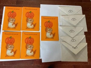 VTG Expressions Hallmark Halloween Cards Squirrel and Pumpkin with Envelopes - Picture 1 of 7