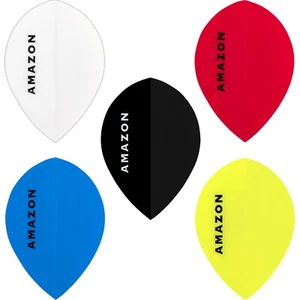 Amazon Plain Pear Dart Flights 5 Sets Tough Solid Colours Thick - Picture 1 of 7