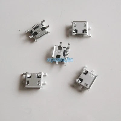 10X Micro USB Type B Female 5 Pin DIP Socket Connector 4 Right Angle Legs PCB - Image 1 of 4