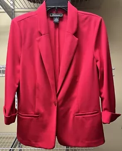 NYCC Pink Almost Red Blazer Jacke Einknopf Schulterpolster Damen Gr. Medium Neu - Bild 1 von 10