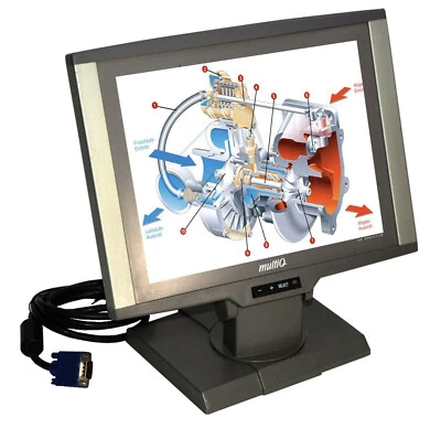 12 " 11 13/16in VGA TFT Rotatable Monitor Multiq MQ122E 12V Ps Protective Glass - Image 1 of 4