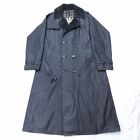 Barbour Trench Coat Jacket Men Size C38 Navy Oiled Cotton England 90S