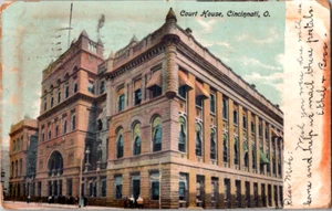 Postal Cincinnati Ohio Palacio de Corte Indivisa Back 1907 IPC&N - Imagen 1 de 2
