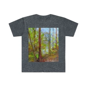 Graphic TShirt "Purple Greenway" Unisex Softstyle Landscape Art T-Shirt - Picture 1 of 21
