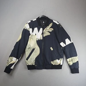 G-STAR Raw Rackam DC Padded Slim Bomber Jacket Womens sz L Goose Print - Picture 1 of 14