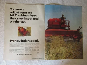 Massey Ferguson MF410 MF 410 Combine Print AD Poster Two Large Sheets 14x10" - Picture 1 of 1