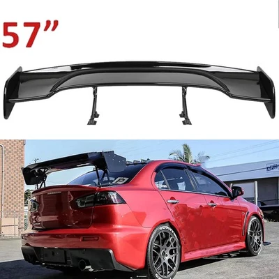 For Mitsubishi Lancer Glossy Black 57"Rear Spoiler Wing Truck GT-Style Screw-On — 第 1/4 张图片