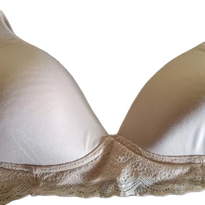 Warners Bra 34B Beige Padded Wireless Adjustable Lace - Image 1 of 4