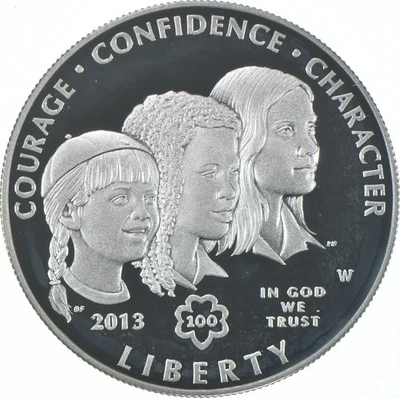 2013-W Proof Girl Scouts Commemorative Silver Dollar $1 *1639 - Image 1 of 3