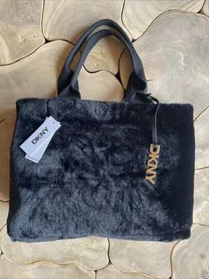 Bolsa de ombro DKNY preta grande acolchoada reversível pele sintética bolsa Roni - Imagem 1 de 4