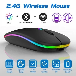 Funk maus kabellos USB für PC, Laptop, Computer Wireless Mouse USB Mattschwarz - Afbeelding 1 van 13