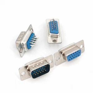 5Pairs D-SUB DB15 VGA 3 Rows 15Pin Male and Female Plugs Wire Solder Connector - Picture 1 of 6