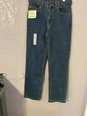 Pantalones de mezclilla rectos cintura ajustable talla 14R descoloridos "NUEVOS CON ETIQUETAS". 26x27 Foto 1 de 4