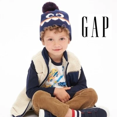 NWT Sz. XS/S (4-6 years) GAP Boys Girls Monster Pom-Pom Beanie Knit Winter Hat  - Image 1 of 4
