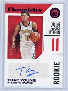 2018-19 Panini Chronicles Rookie Signatures Auto #RC-TYG Trae Young /25