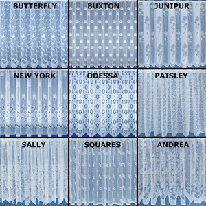 Luxury White Lace Net Curtain. Floral Butterfly Abstract Plain Designs Available - Picture 1 of 32
