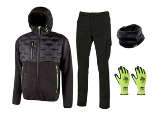 U-POWER KIT XMAS BLACK CARBON PANTALONI, GIACCA, SCALDACOLLO E GUANTI TG. L - Foto 1 di 3