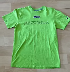 Seattle Seahawks Logo Nike Shirt Mens Medium Regular Dri Fit Green NFL Football - Picture 1 of 3
