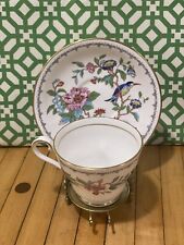 AYNSLEY TEA CUP AND SAUCER FINE BONE CHINA MADE IN ENGLAND PEMBROKE BIRD