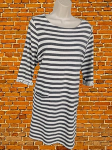 M&S PER UNA WEEKEND SIZE UK 16 GREY MIX POCKET DRESS ROUND NECK SHORT SLEEVE ZIP - Picture 1 of 8