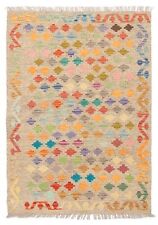 Traditional Hand woven Turkish Carpet 3'1" x 4'9" Bold and Colorful Kilim Rug