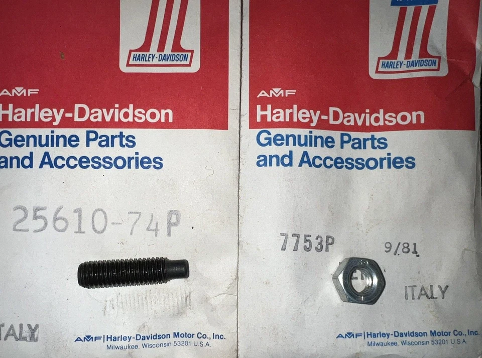 HARLEY AERMACCHI NOS 25610-74P EMBRAGUE AJUSTE TORNILLO Y TUERCA 74-78 SX175, SS175 Foto 1 de 1