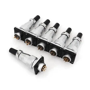 Weipu WS16 Square Flange 16mm Panel Mount Metal Aviation Cable Plug Connector - Picture 1 of 6