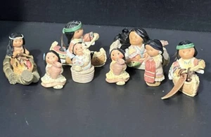 8- Lot American Indian theme Miniature Enesco figures - Picture 1 of 9