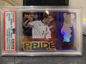 2015 Panini Select Cristiano Ronaldo National Pride Blue Prizm /299 PSA 10 GEMMT