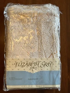 Vintage Elizabeth Gray Beige lace tableclothRectangular 54“ X 70“ Oblong New - Picture 1 of 3