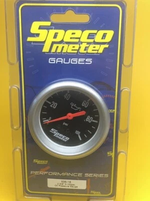 Mechanical oil pressure gauge 0-100 PSi Speco Performance 2-5/8" black 535-16 6' - Image 1 of 3