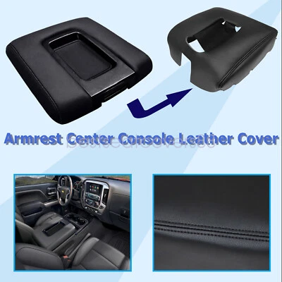 Tampa de console apoio de braço capa de couro compatível com 2014-2018 GMC Sierra 1500 2500 3500HD - Imagem 1 de 4