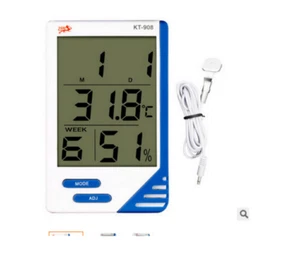 KT-908 Digital Temperature Humidity Tester Thermometer Clock Hygrometer US Stock - Picture 1 of 3